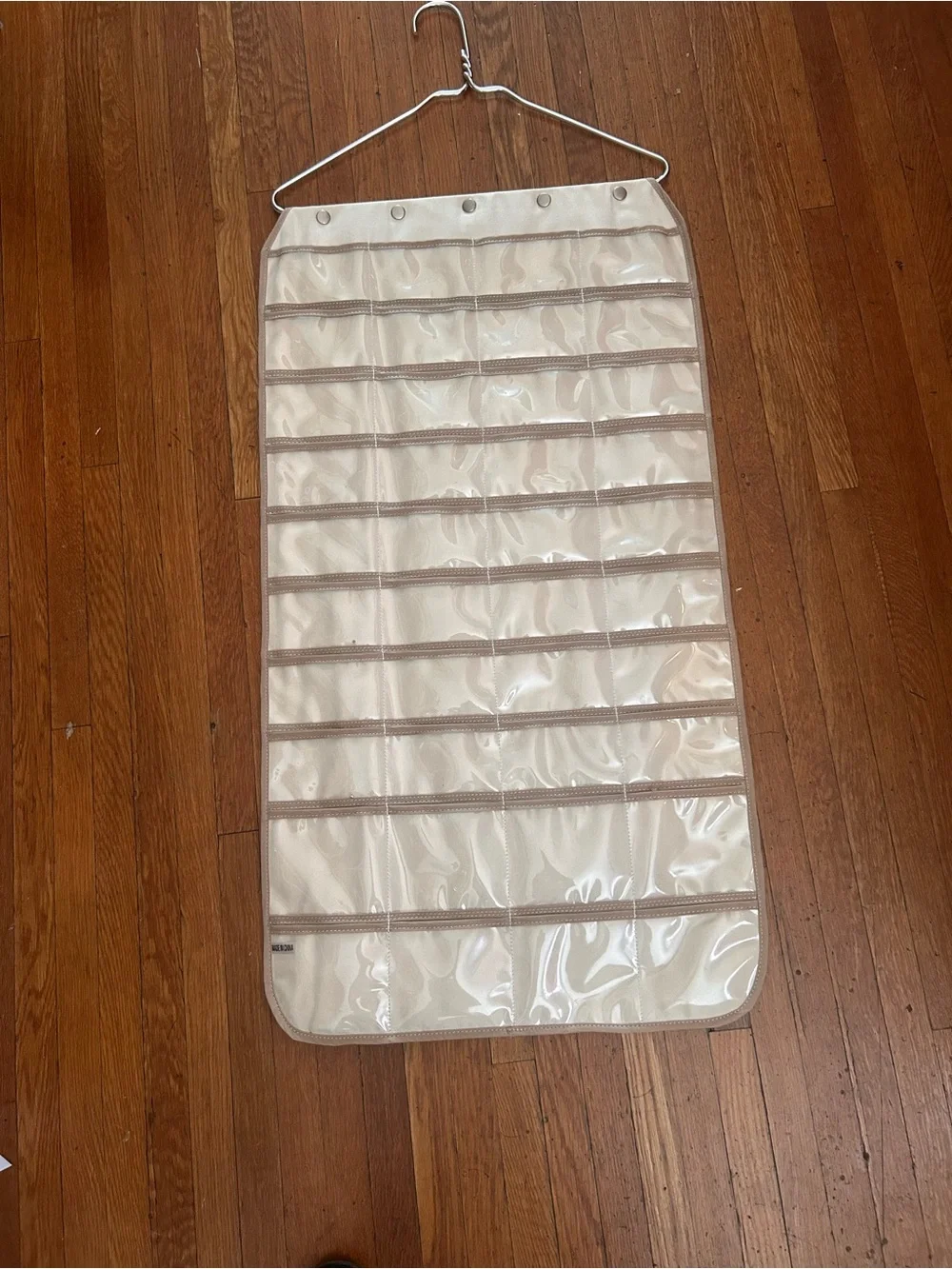 Hanging Over-the-Door Pocket Organizer - Cream 80 pocket organizer. 2 sided